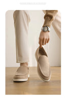 Men Flat Loafers 2025 Frosted Suede Flat Shoes Comfortable Non Slip Fashion Loafers Lightweight Trendy Outdoor Casual Shoes
