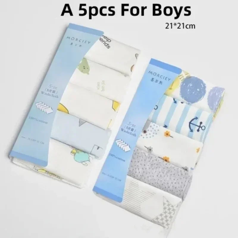 5/8 Pcs Cotton Newborn Baby Towels Set Saliva Towel Nursing Towel Baby Boys Girls Bebe Toalha Washcloth Handkerchief Cloth Wipes