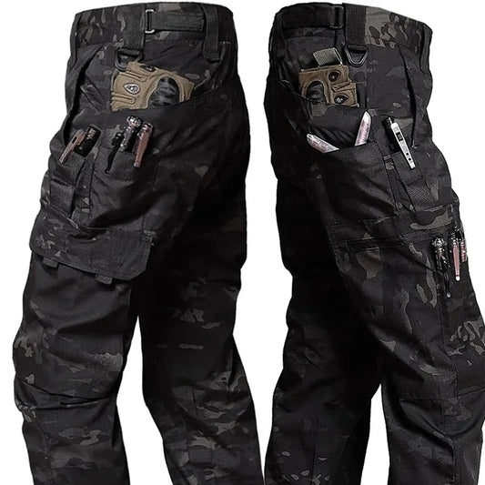 Pantalones de trabajo tácticos para hombre, pantalones cargo para exteriores, multibolsillos, impermeables, para otoño y primavera, ropa de trabajo al aire libre, pantalones de senderismo