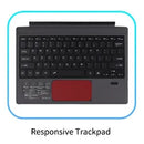 Teclado inalámbrico compatible con Bluetooth con panel táctil retroiluminado compatible con Surface Pro 3 4 5 6 7 Go 1 2 3 para viajes de negocios