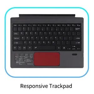 Teclado inalámbrico compatible con Bluetooth con panel táctil retroiluminado compatible con Surface Pro 3 4 5 6 7 Go 1 2 3 para viajes de negocios