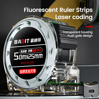 1PCS Self Locking Steel Tape Measuring Tool High-Precision Laser Inkjet Code Box Ruler Measure Fluorescent Widened Meter Ruler