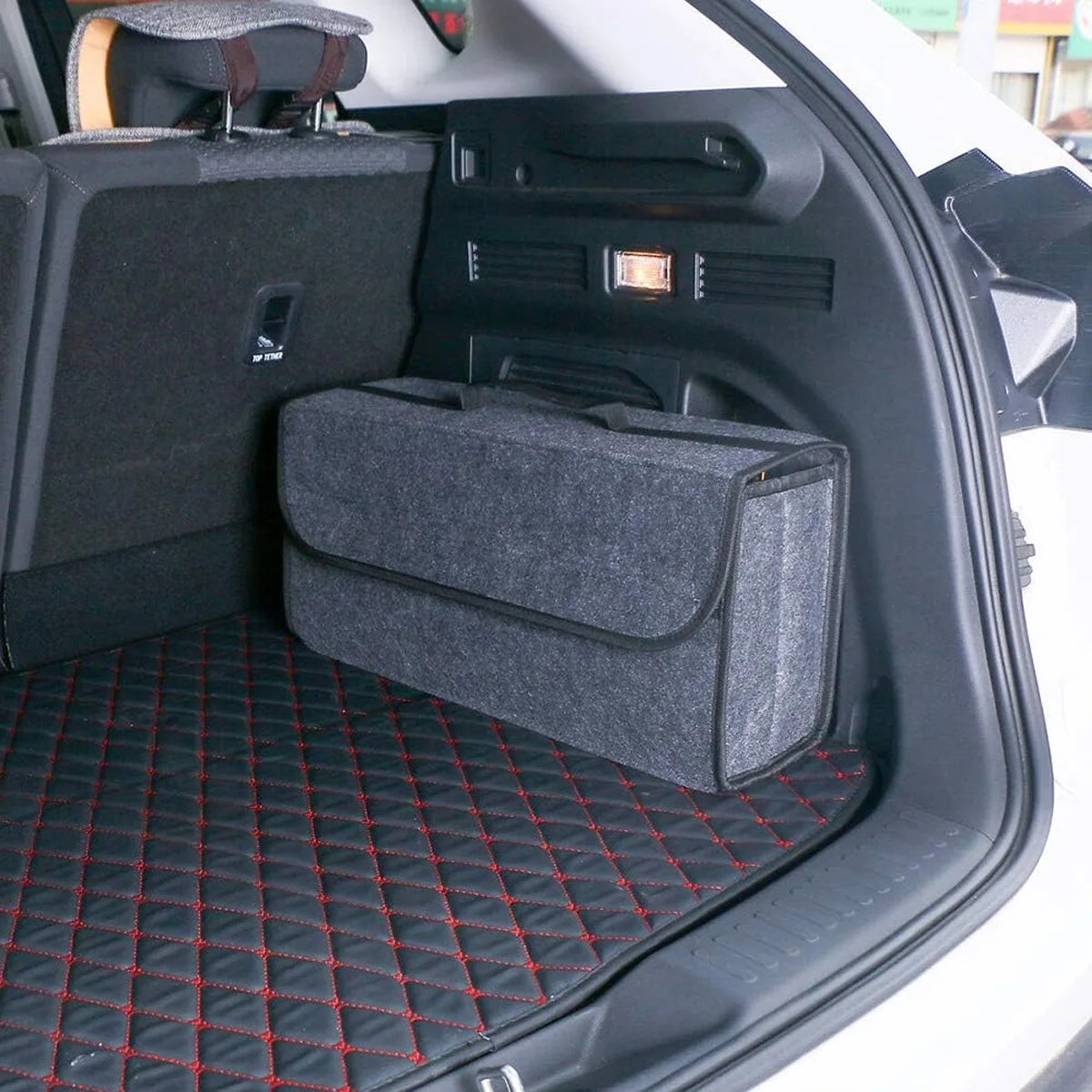 1pc Car Storage Felt Box For Dark Gray Anti Slip Storage Tools Towels Car Accessories Universal Foldable High-Quality Felt Box