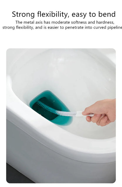 Cepillo de dragado de tuberías, largo, limpio, para cocina, baño, cabello, alcantarillado, fregadero, limpieza de tuberías de drenaje, limpiador flexible, herramienta para eliminar tapones y agujeros.