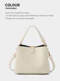 100% Genuine Leather Women's Bucket Bag Luxury Designer Versatile Shoulder Bag Women Commuter Crossbody Bags Female Handbag