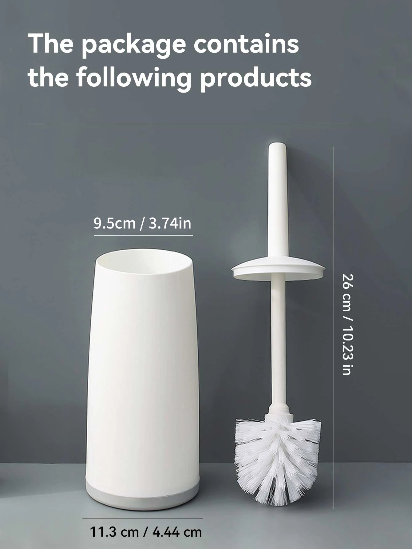 WORTHBUY Cepillo de inodoro de plástico con base de pie, mango largo, cepillo de limpieza para inodoro, accesorios de baño, herramientas de limpieza