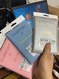 Funda de pasaporte personalizada con nombre en color dorado, billetera de viaje para hombre y mujer, porta pasaporte personalizable con nombre, tarjetero de presentación
