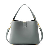 100% Genuine Leather Women's Bucket Bag Luxury Designer Versatile Shoulder Bag Women Commuter Crossbody Bags Female Handbag