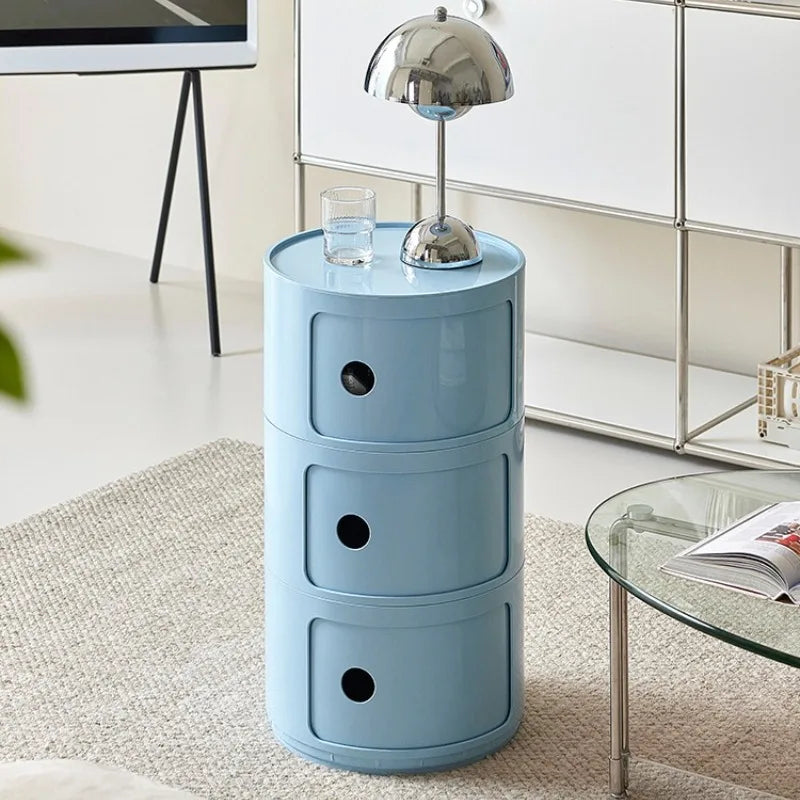 Nordic Ins Net Red Bedside Table Modern Minimalist White Round Creative Small Cabinet Mini Simple Plastic Side Cabinet 협탁