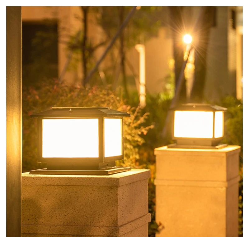 LED Solar Column Light Waterproof Solar Light Outdoor Remote Control Garden Sunlight Fence Channel Outdoor Decorative Light IP65