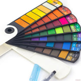 18/24/36/42 Colors Solid Watercolor Paint Set Professional Folding Water Color Pigment Brush Pen for School Art Supplies