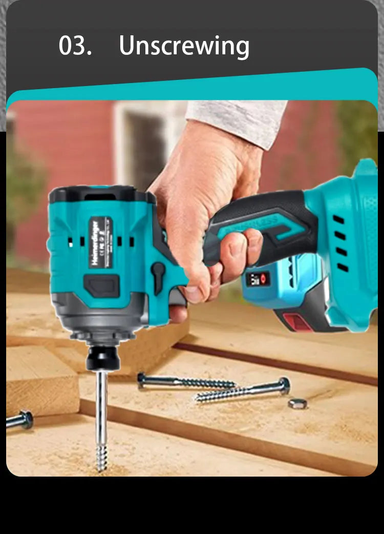 Heimerdinger Brushless Cordless Impact Driver ,1/4-Inch 6.35mm Hex Impact Driver,High Torque 220N.m Variable Speed