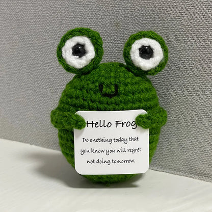 New Knitted Positive Turtle Doll Handmade Emotional Support Positive Crochet Sea Turtles Gifts for Christmas New Year Birthday