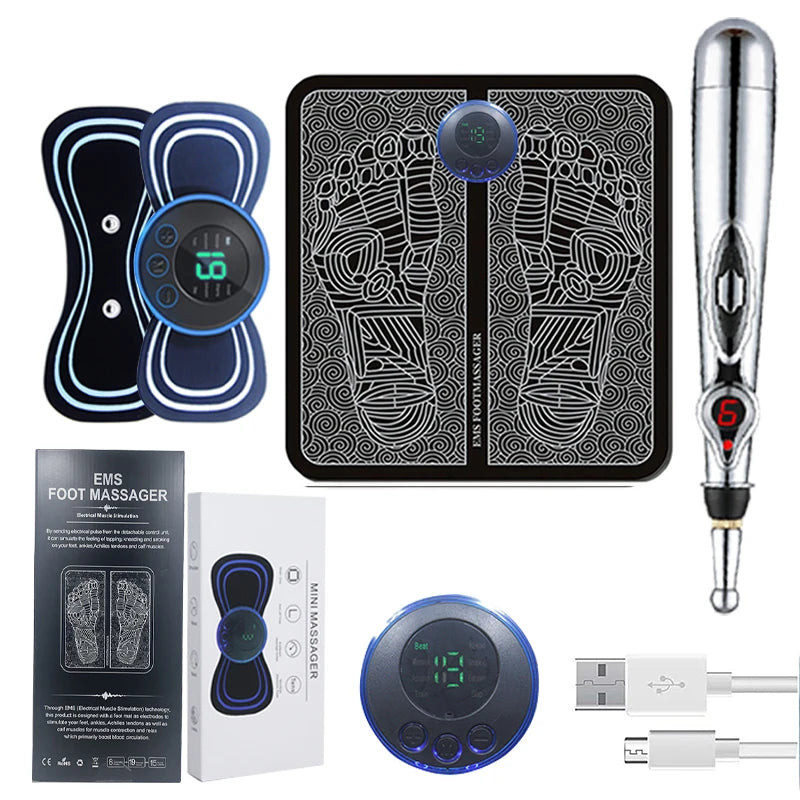 Foot Massager Electronic Massage Pen Neck and Shoulder Massage Three Piece Set Whole Body Relaxation Set Arm Leg and Back Massage