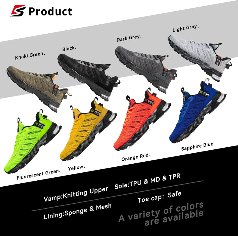 Baasploa Men Running Shoes Mesh Breathable Sport Shoes For Men Fashion Lightweight Casual Sneakers Non-Slip Lace Up Plus Size 50