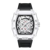 UTHAI - Reloj de cuarzo transparente para hombre, con cuerpo hueco, personalizado, resistente al agua, con calendario, informal, deportivo y moderno, BK134 