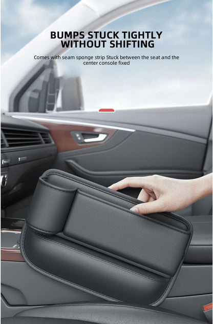 Universal Car Seat Gap Organizer Storage Box Multifunction Leather Crevice Side Storage Pocket Wallet Keys Card with Cup Holder