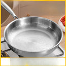 High-end titanium pan, household uncoated steak frying pan, titanium alloy non-stick pan, gas stove with titanium pan