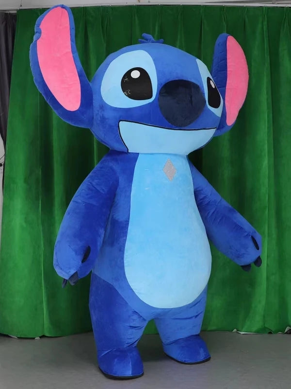MINISO 2028 Blue Lilo & Stitch mascot costume cartoon character 2m/2.6m Inflatable Walking Blue Stitch Mascot Costume