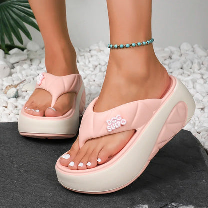 Sandalias de mujer 2024, nuevas sandalias de moda de verano, cómodas, informales, de diseño, con plataforma para playa y exteriores.