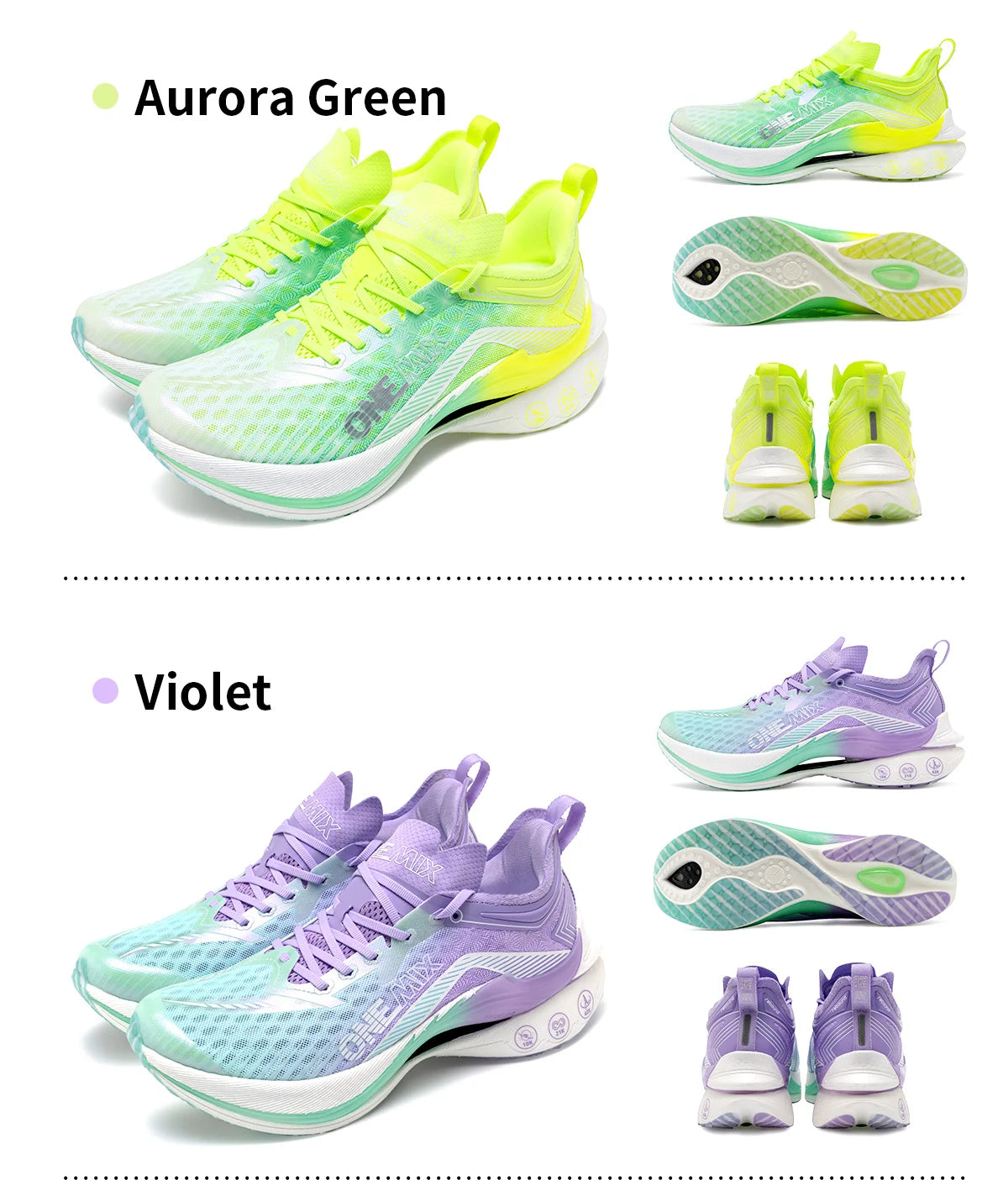 ONEMIX Trail Racing Running Shoes Cushion Breathable Mesh Stable Wearable Outdoor Carbon Plate Marathon Sport Training Sneakers