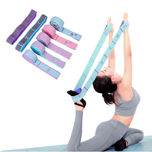 Bandas elásticas de resistencia para yoga de múltiples secciones para adultos y niños, entrenamiento de baile, gimnasio, casa, pilates, ejercicio, correa de tracción, cinturón, fitness, deporte