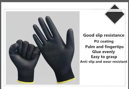 12-36 pairs of nitrile safety coated work gloves, PU gloves and palm coated mechanical work gloves, obtained CE EN388