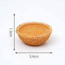 1pc Mini Simulated Rattan Basket Model DIY Creative Dollhouse Dessert Shop Food Vegetable Ornaments Craft Kitchen Decoration