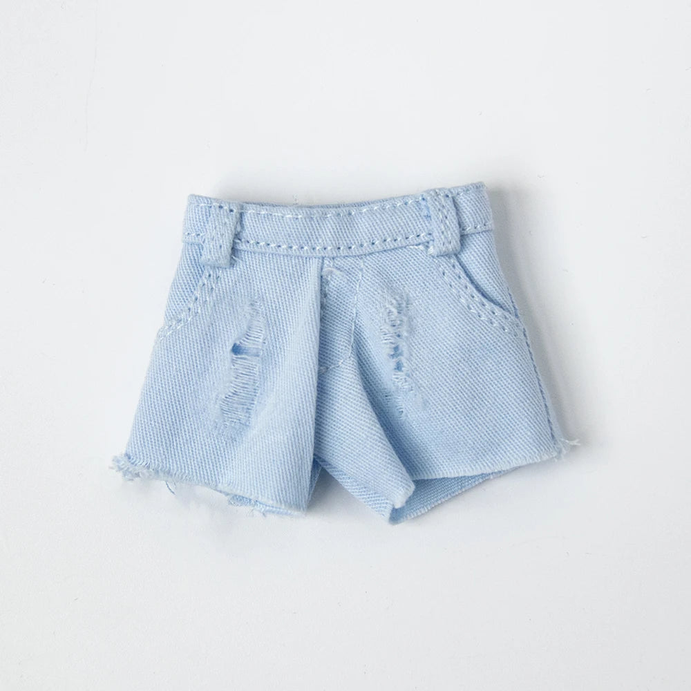 Blythe Clothing Fashion Vest Tops Denim Shorts Casual Pants Belt Multicolor for Licca Azones Ob22 24 Ker YMY Doll Accessories
