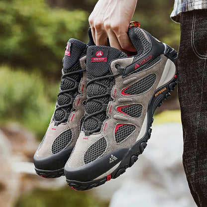 HIKEUP Men Shoes Breathable Splashproof Outdoor Hiking Shoes Mountain Climbing Sport Men Hunting Trekking Sneaker