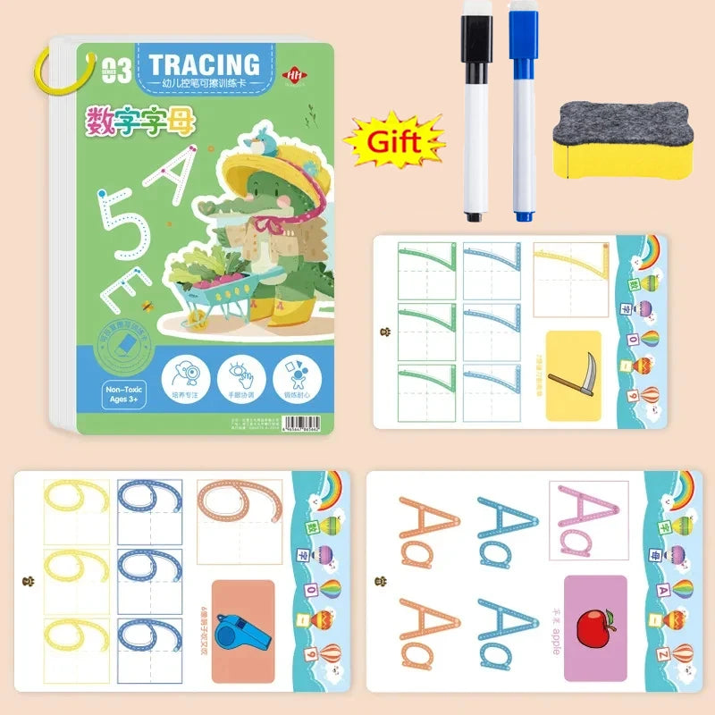 Reusable Magic Practice Copybook Control Training Book Magical Tracing Workbook Children Montessori Drawing Education Stationery