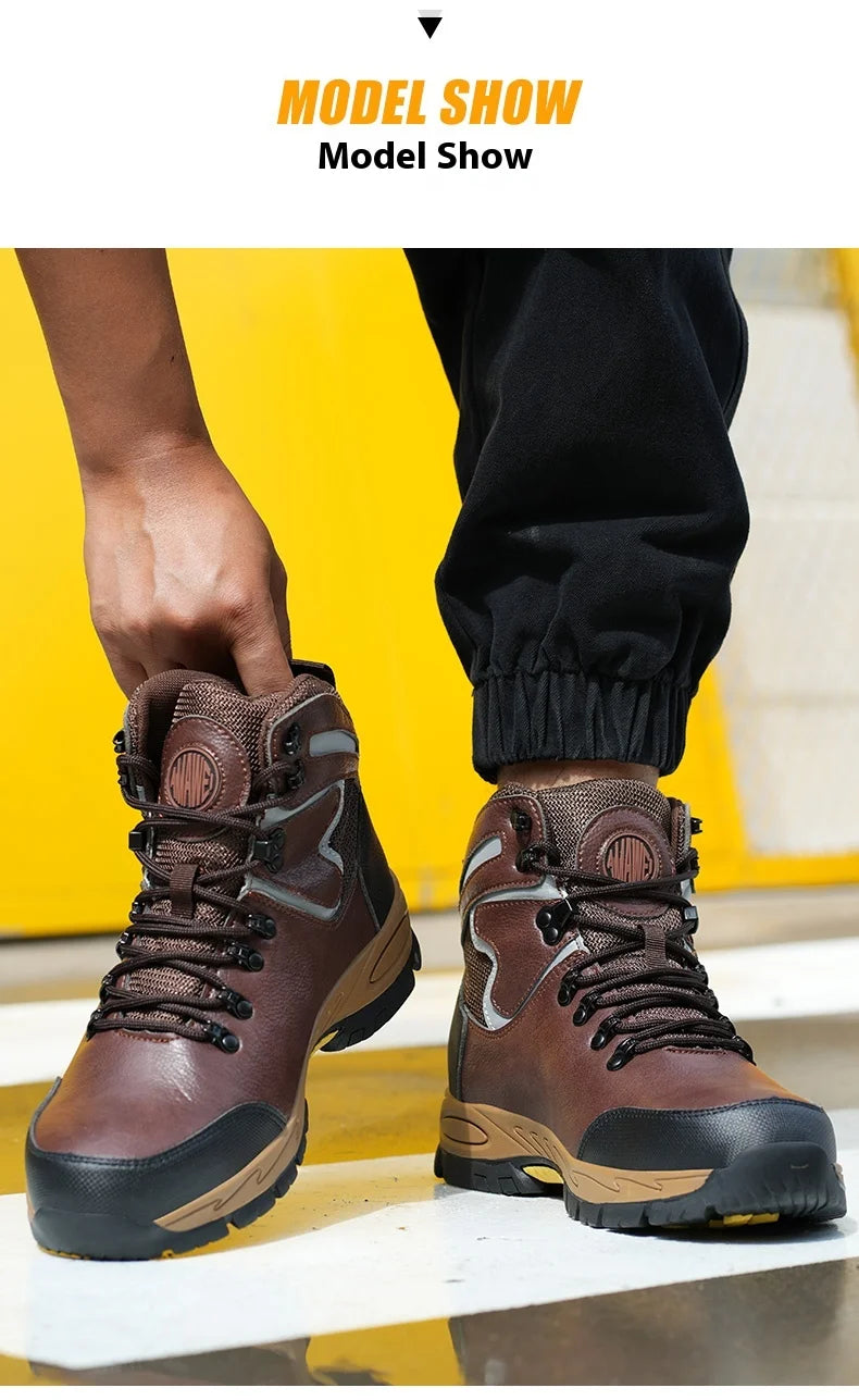 High Top Safety Shoes Men Steel Toe Work Shoes Men Women Work Safety Boots Anti Smash Safety Indestructible waterproof boots