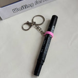 Portable lip gloss electronic pen pendant lip gloss keychain 13mm silicone ring