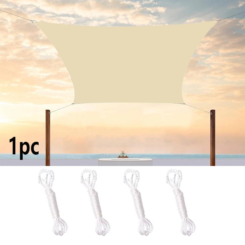 Outdoor Awnings Waterproof Sun Shade Sail Garden Canopi For Terrace Car Canvas Awning Rectangle Pool Sun-Shelter Sunshade Sail