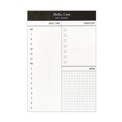 Mini planner daily check list Desk time schedule Office school Notebook/planner Stationary weekly planner