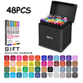 24/36/48/60/80/120/168 Colors Double Tip Permanent Art Marker pens for Drawing Painting Sketching Comics Design School Supplies