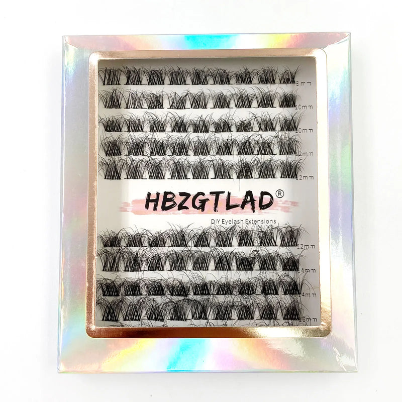 5D DIY Cluster Invisible band Lashes Segmented Bundle Thick Eyelashes Extension Russian Volume Individual False Lashes Cilios