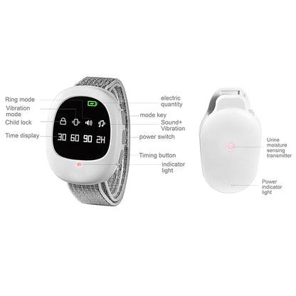 Alarma inalámbrica para enuresis de 40 m, sensor de entrenamiento para ir al baño para adultos mayores, con pulsera para niños y adultos mayores.