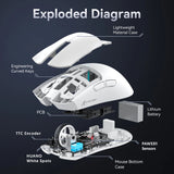 Attack Shark X11 Wireless Mouse Paw3311 22000DPI Buletooth Three Mode Rgb Charging Dock Lightweight Game E-Sports Mouse Laptop