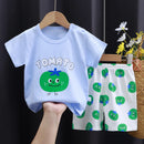 New Boys Summer Clothing Set Full Bear Print Cotton Short Sleeve T-shirts and Shorts 2PCS Breathable Outfit For Girls