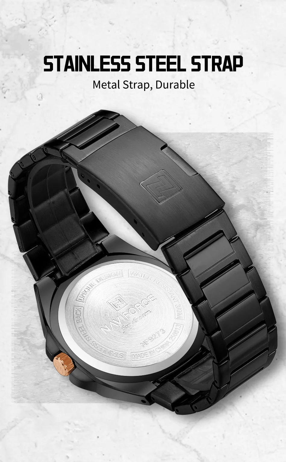 New Style NAVIFORCE Men's Wrist Watch 3ATM Waterproof Stainless Steel Band Luminous Pointer Display Luxury Boys Watches Gifts