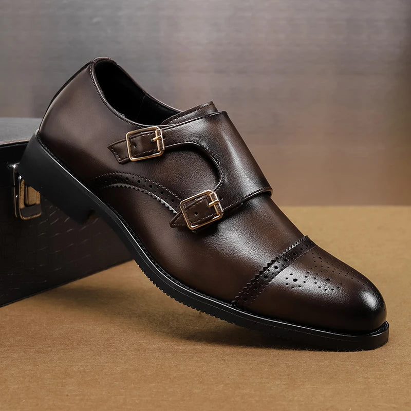 Sapatos Oxford Masculinos Italianos Marrons Cano Baixo Casual de Negócios Sapatos de Couro Masculinos para Banquete Sola Macia Tamanho Grande: 38-48