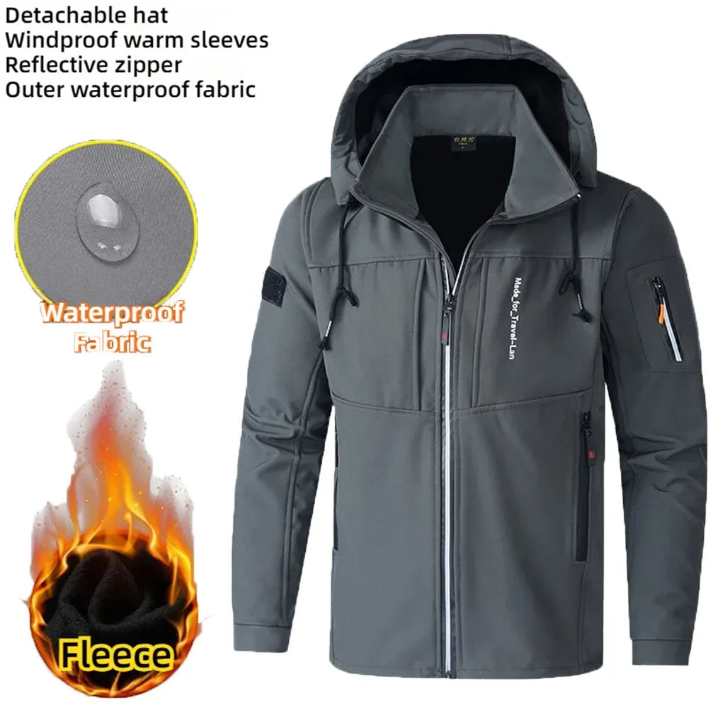 Chaqueta gruesa y cálida para hombre, abrigos de otoño e invierno, chaquetas para exteriores, esquí, escalada, cortavientos, chaqueta acolchada impermeable para hombre