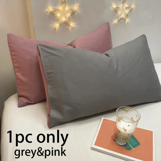 1pc 100% Cotton brushed Color block Pillowcases , Super Soft and Cozy, Wrinkle, Fade, Resistant with Envelope Closure