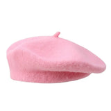 Fashion Warm Winter Wool Berets Hat Retro Solid Color French Artist Hat All Matched Elegant Plain Cap Lady