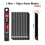 Deli 10pcs/box Knife Blade 9mm 18mm SK5 Metal Blades for Home School Supplies Art Craft Paper Box Cutting Utility Knife Tool