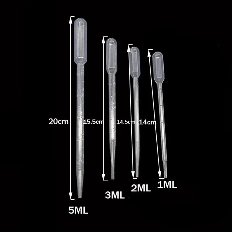 100Pcs/Lot Laboratory Pipette 1ml 2ml 3ml 5ml Plastic Disposable Graduated Container Liquid Dropper Equipment Straw Makeup Tools