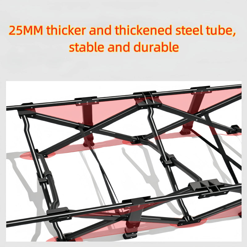 Cama plegable portátil para acampar con almohada - Cama militar resistente de 190 x 67 x 48 cm, tumbona ligera para acampar en el jardín