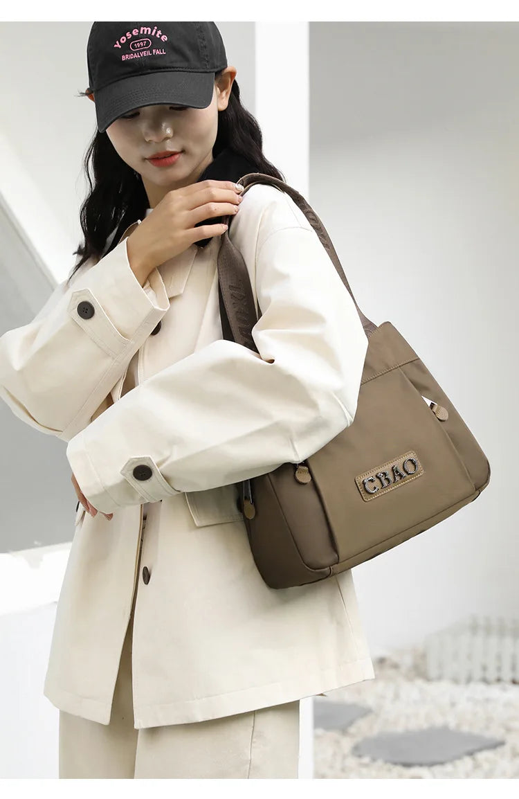 New Women's Bag Luxury Designer Oxford Cloth Handbag Women Shoulder Bag High Quality Fashion Solid Color Female Bags