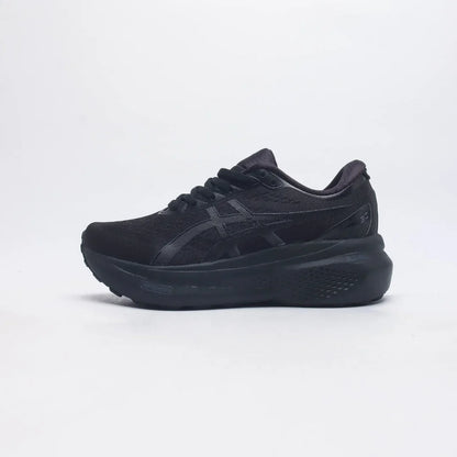 Zapatillas de running Asics Gel Kayano 30 para mujer, color negro, caña baja, antideslizantes, transpirables y ligeras.